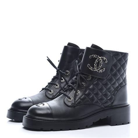 chanel glitter boots replica|Chanel quilted combat boots.